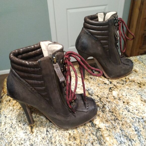 Boutique 9 Arael Platform Ankle Bootie Lace Up High Heels Women's Sz 5.5 - Picture 5 of 13